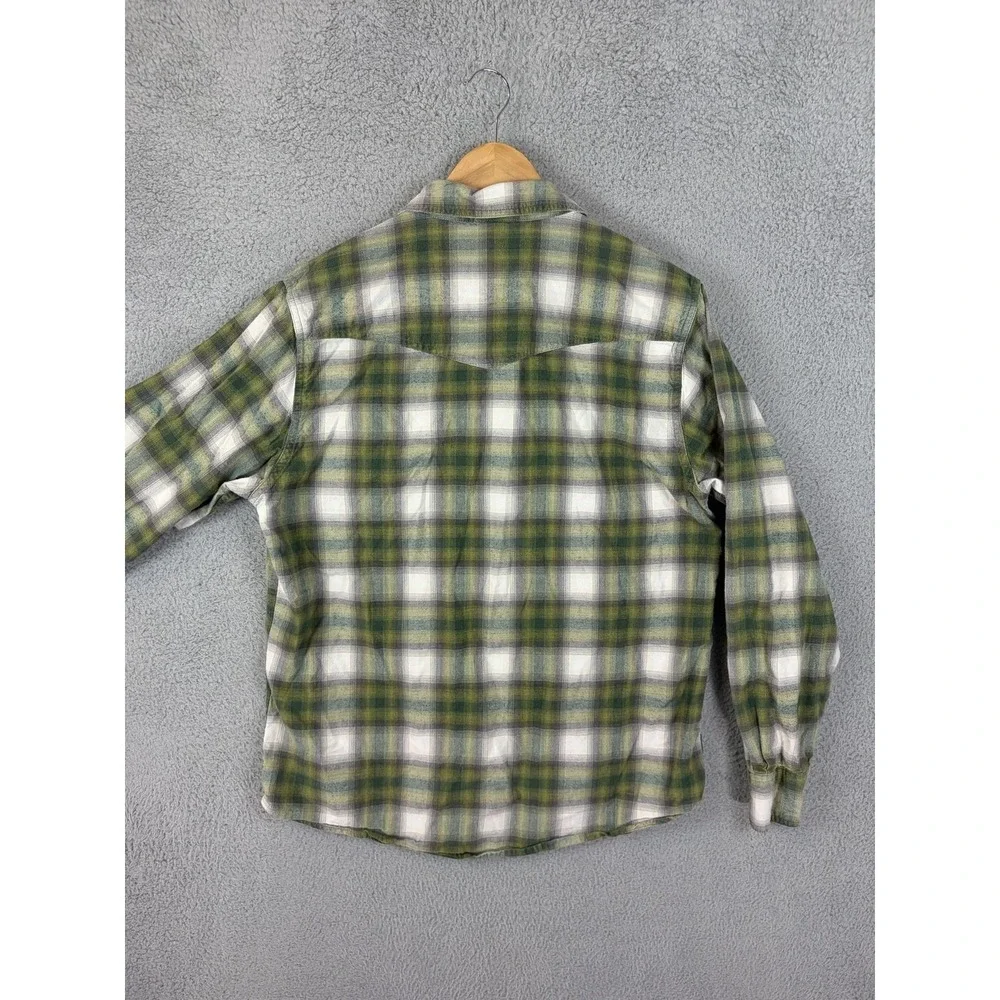 The North Face Shirt Mens Medium Green Plaid Long Sleeve Flannel Casual Outdoor